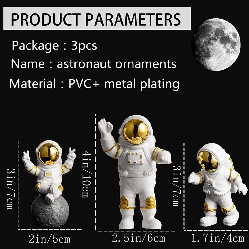 Mini Astronaut Desk Decor Set – 3pcs Space Explorer Figurines — photo 3