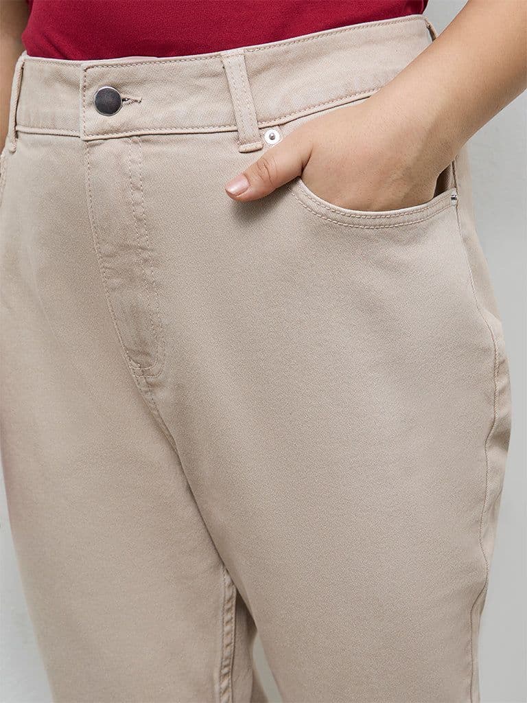 Gia Beige Bootcut High-Rise Jeans — photo 3