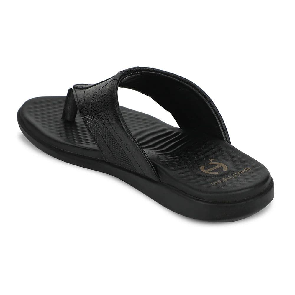 Healers Black Casual Slipper For Men RELIEF-1 By Liberty — photo 4