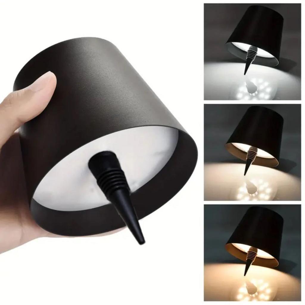 Rechargeable Bottle Top LED Lamp | 3-Color Wine Bottle Light Cap with 1800mAh Battery — photo 2