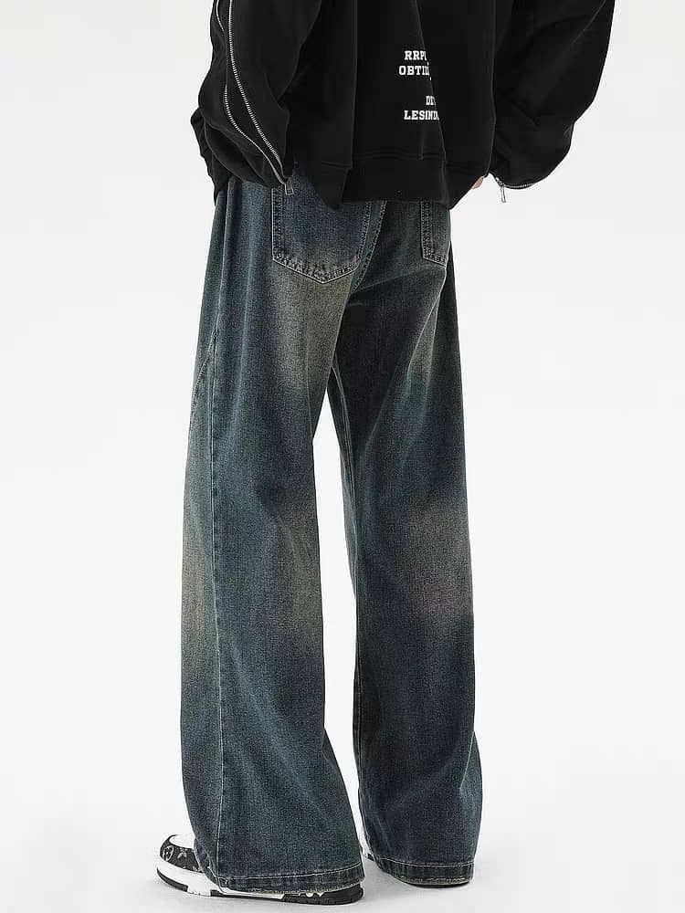 Blue Scar Straight A Line Jeans — photo 5
