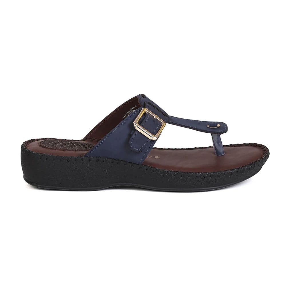 Healers MDG-6 Women's Navy Blue Casual Slippers - EVERYDAY COMFORT with Premium Nubuck Upper — photo 2