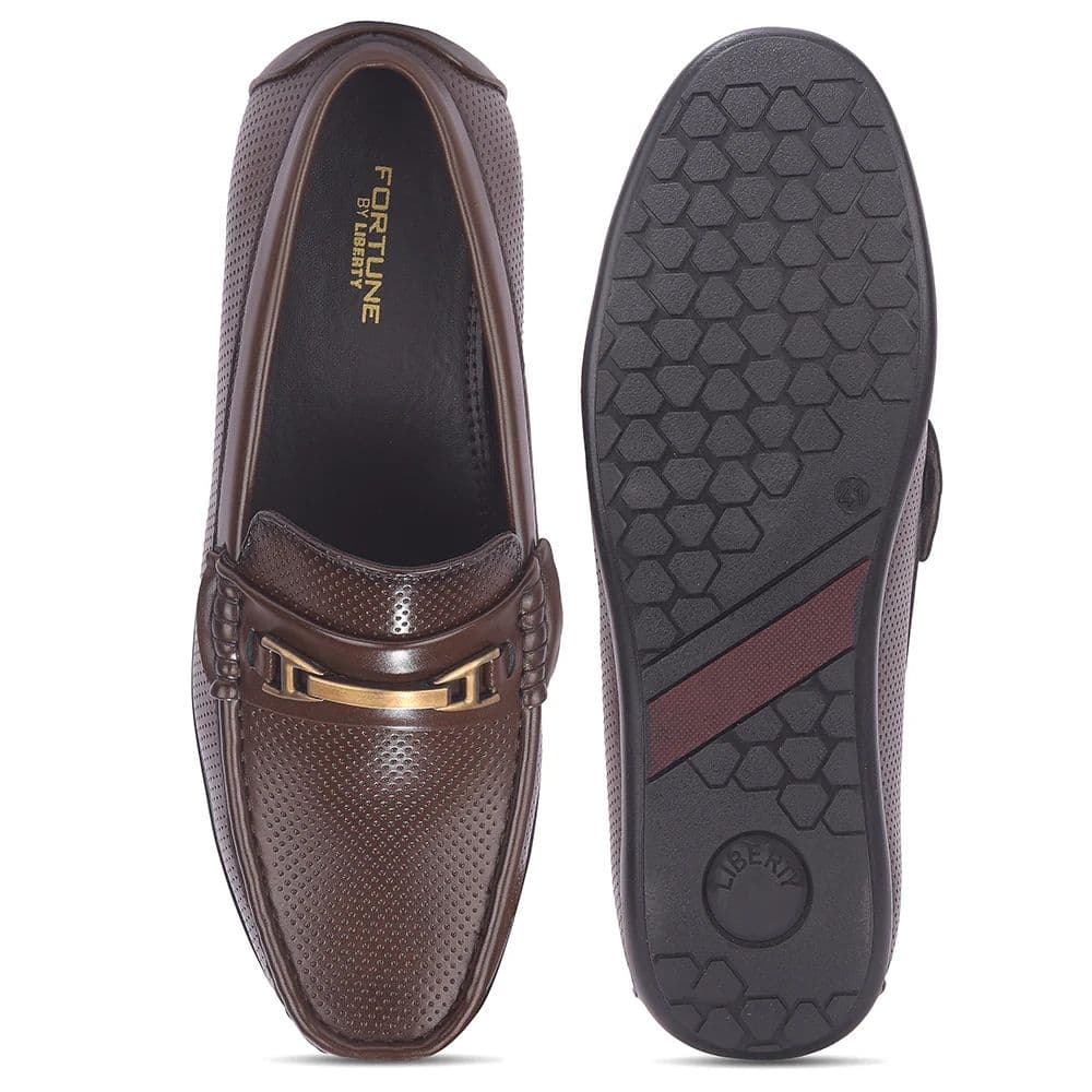 Fortune VAL-34E Brown Casual Non Lacing Loafers for Men by Liberty — photo 5