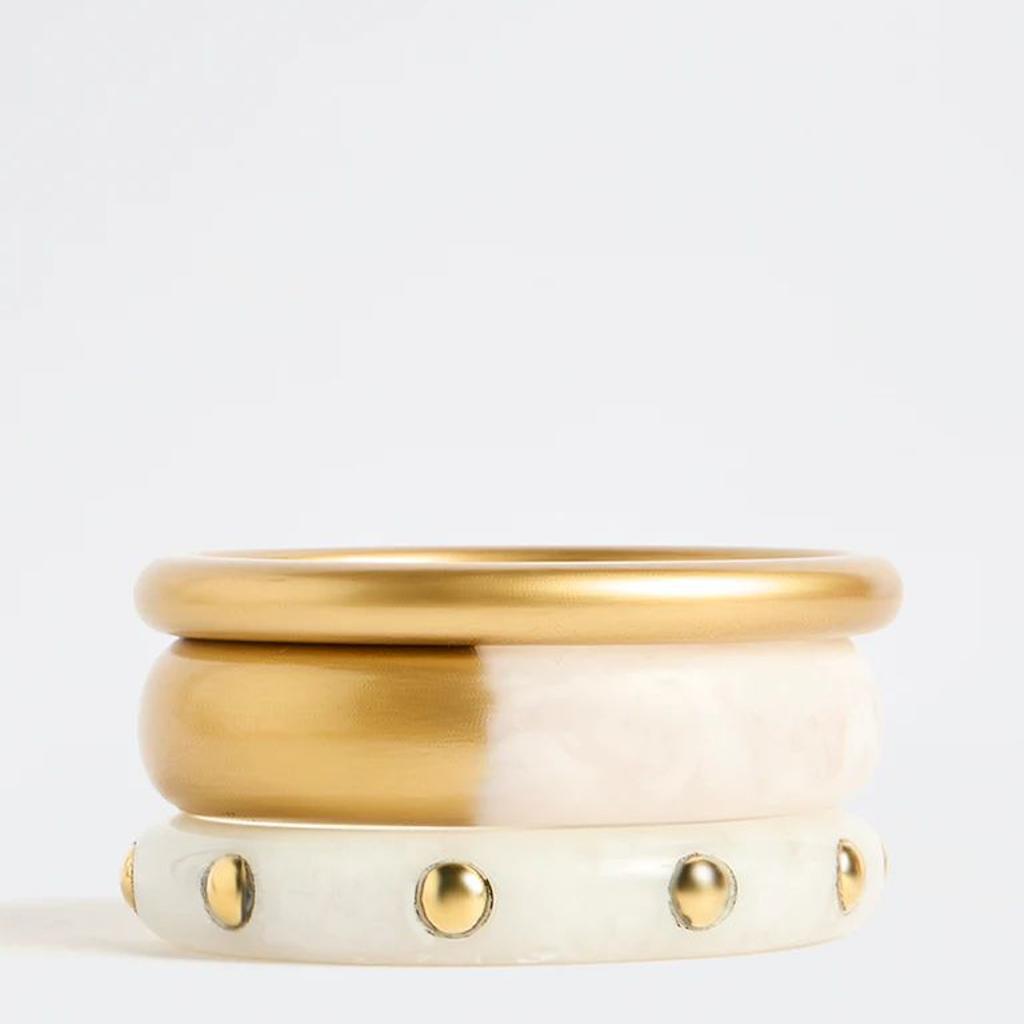 Westside Accessories Gold Resin and Metal Bangles - Set of 3