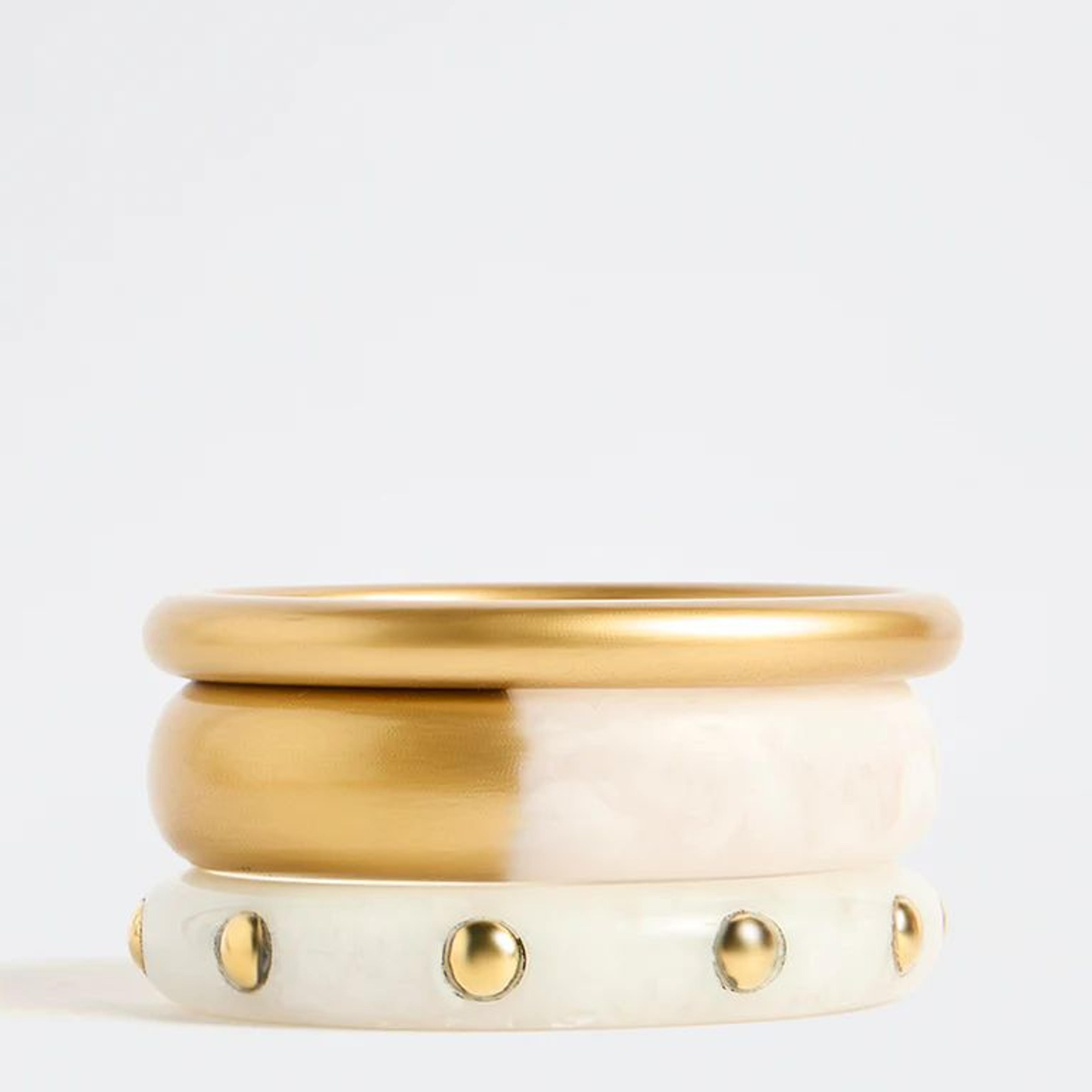 Westside Accessories Gold Resin and Metal Bangles - Set of 3