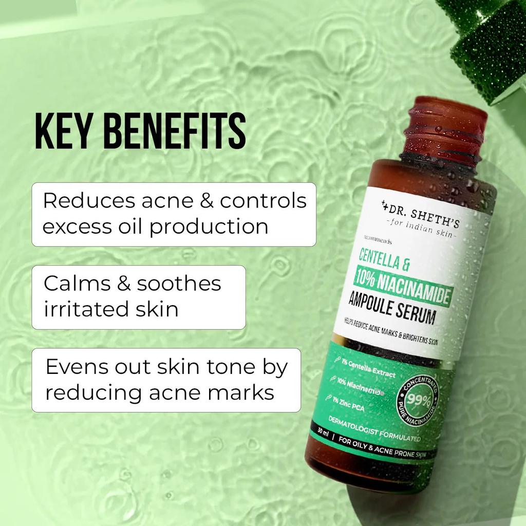Centella & 10% Niacinamide Ampoule Serum - 10ml (Pack of 2)