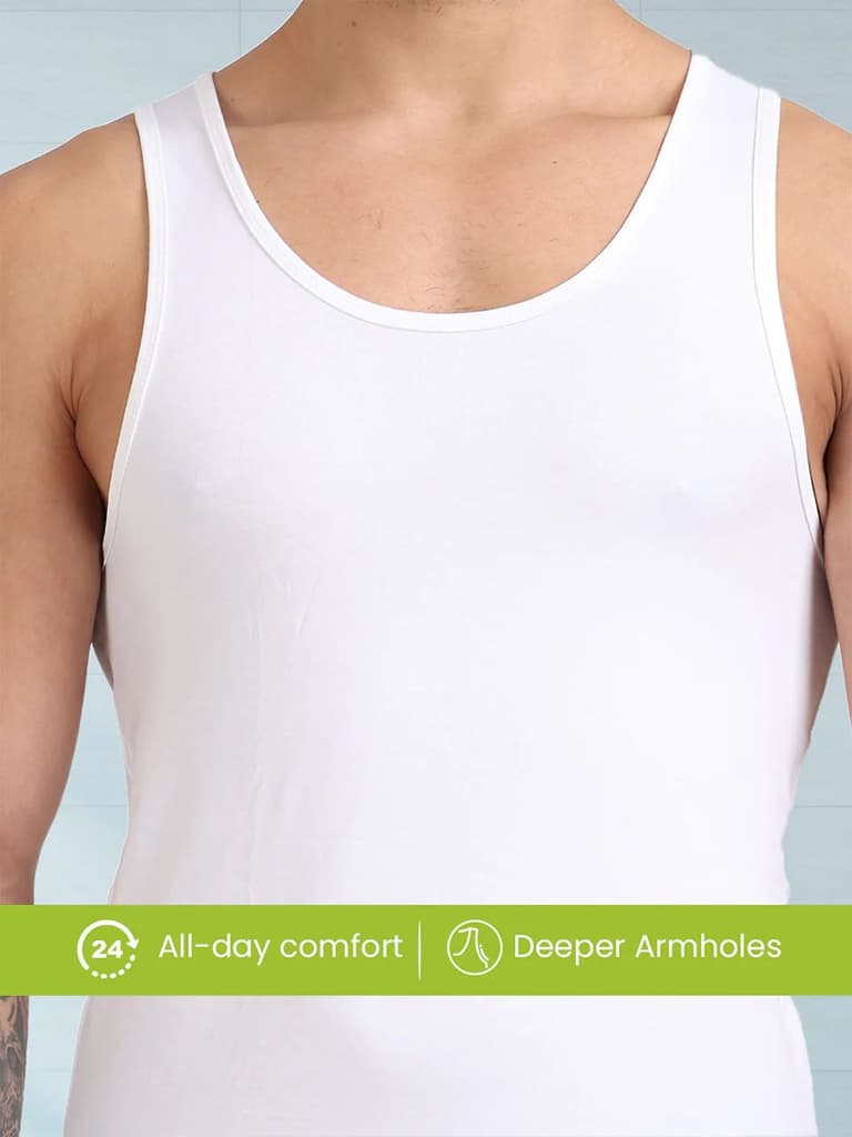 Regular Fit Organic Cotton Comfort Vest for Men-Pack of 3 — photo 10