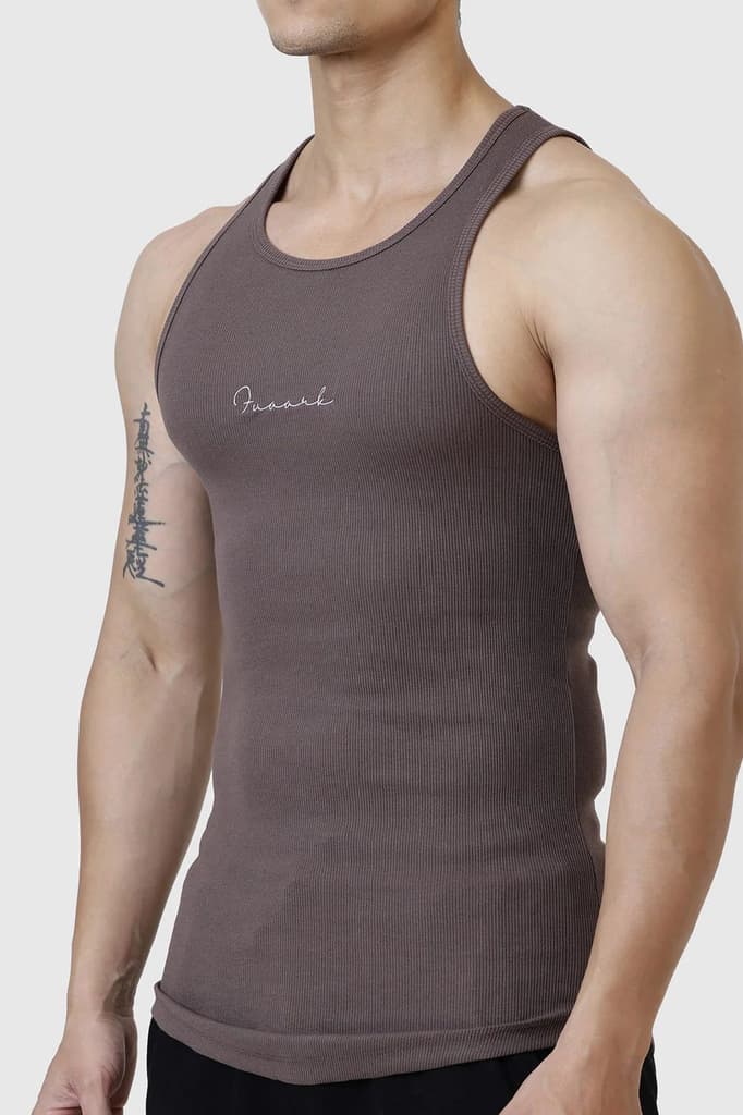 Ribbed Tank Brown — photo 4