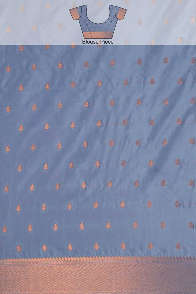 Mimosa Women's Woven Design Kanjivaram Style Art Silk Saree With Blouse Piece : SA00001760ANFREE — photo 8
