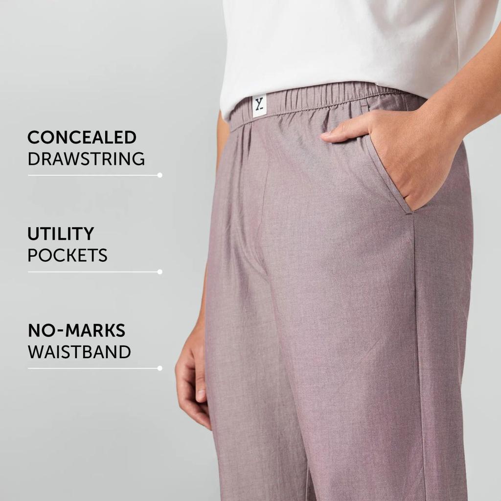 Ultra-Breathable Cotton Chambray Pyjamas - Shadow Purple — photo 8