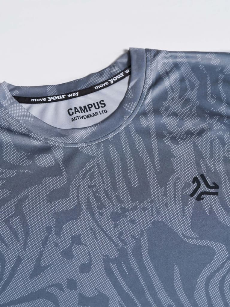 Men's Grey Printed Round Neck T-Shirt — photo 7