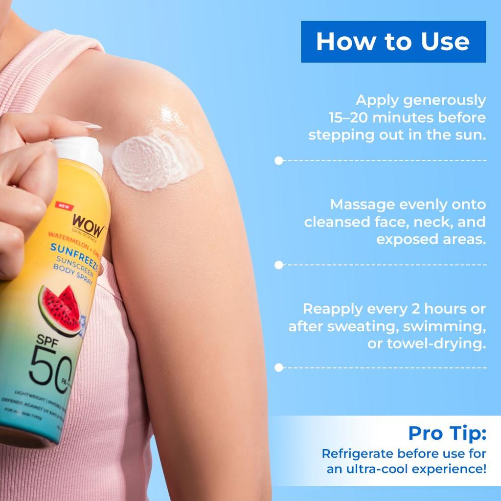 Watermelon Aerosol Sunscreen Instant Cooling SPF 50 Body Spray