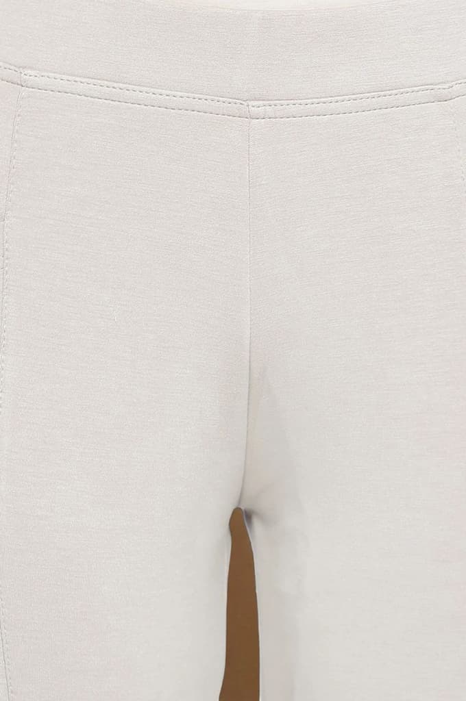 Tan Solid Mid Rise Tights in Calf Length — photo 2