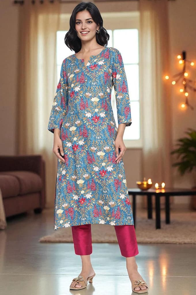 Pink Solid Mid Rise Slub Trousers in Ankle Length — photo 6