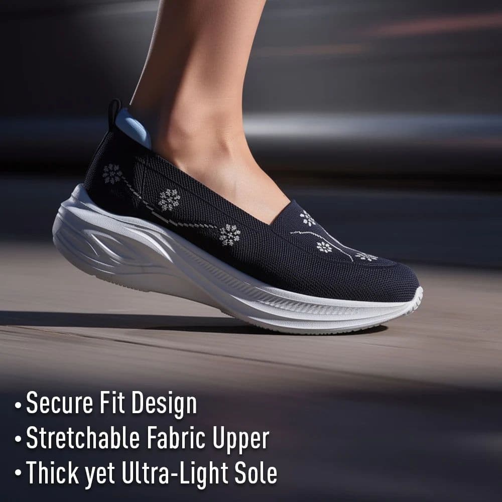 LEAP7X GLOWSTAR-E Navy Blue Sports Non lacing Walking shoes for Women by Liberty — photo 2