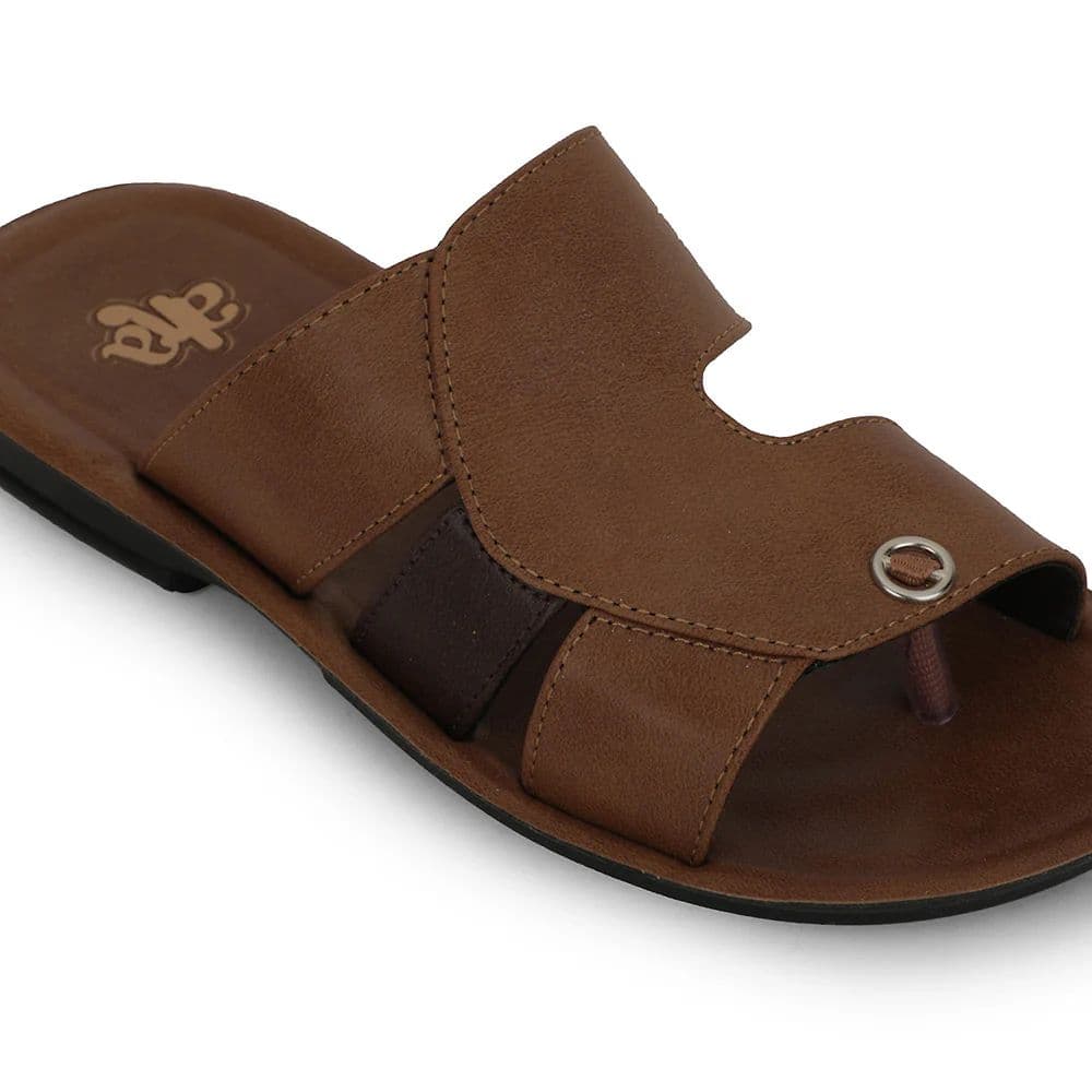 A-HA Tan Casual Flat Sandal For Men MPU-58 By Liberty — photo 4