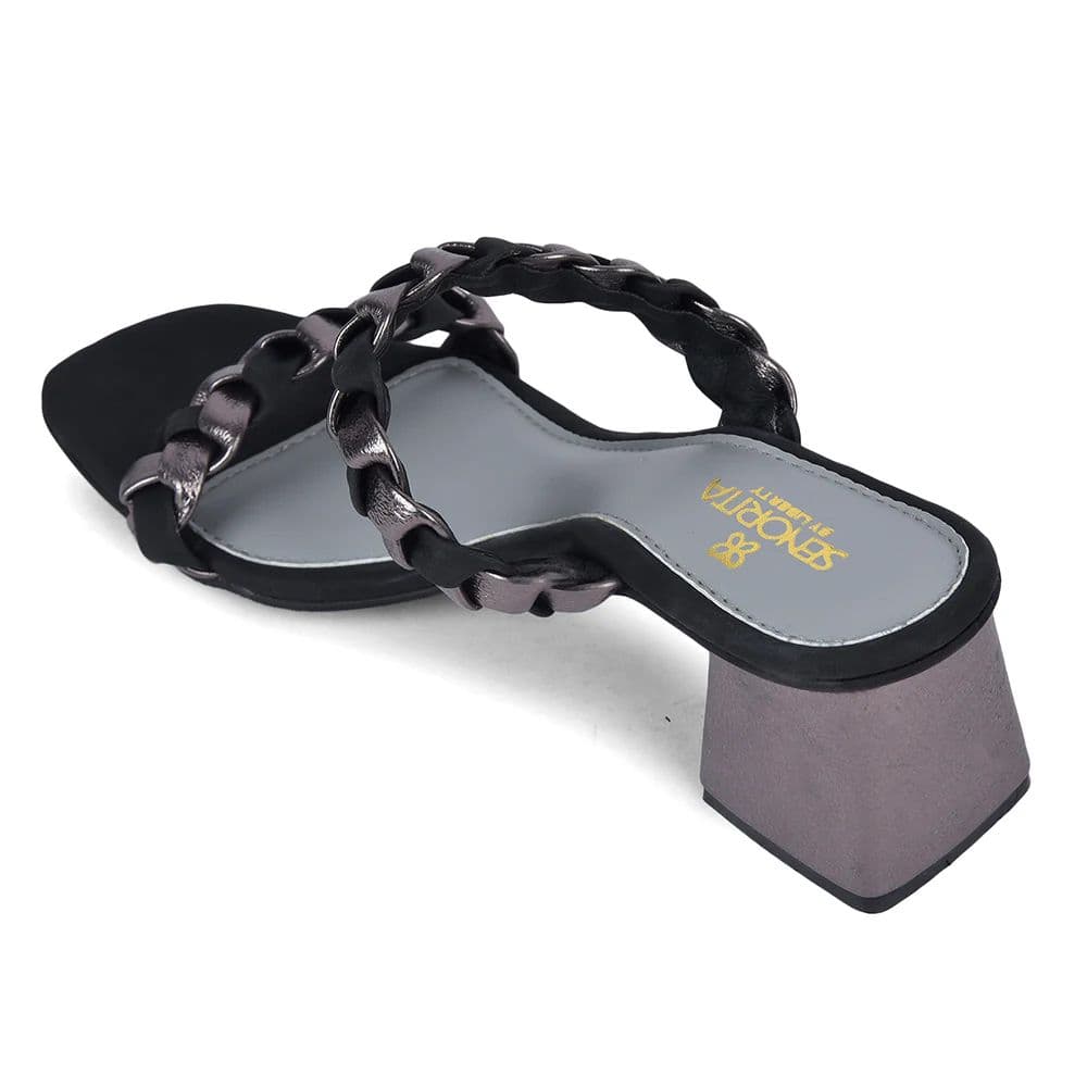 Senorita STY-164E Black Casual Heeled Slippers for Women — photo 5