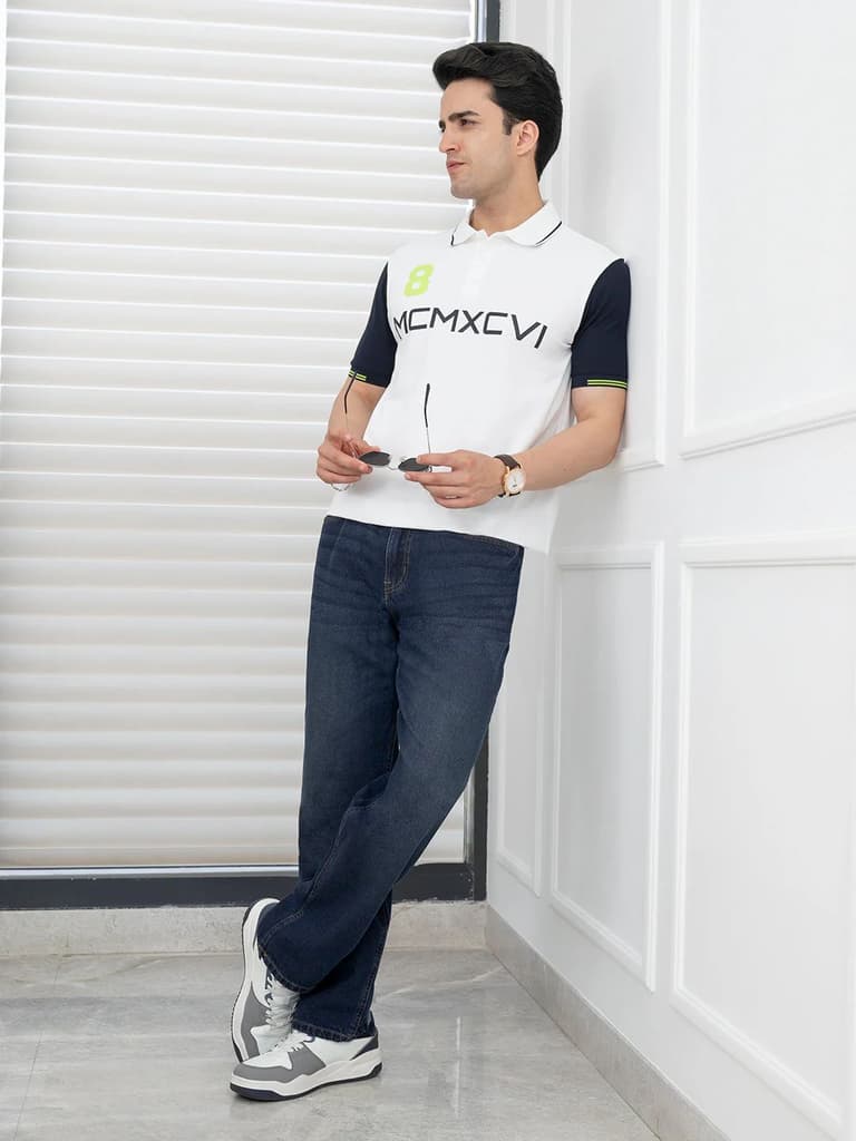 T Shirts for Men in White | Polyester Polo T Shirt — photo 4