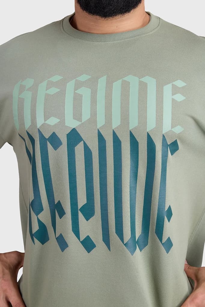 Regime Oversized T-shirts Sage Green — photo 3