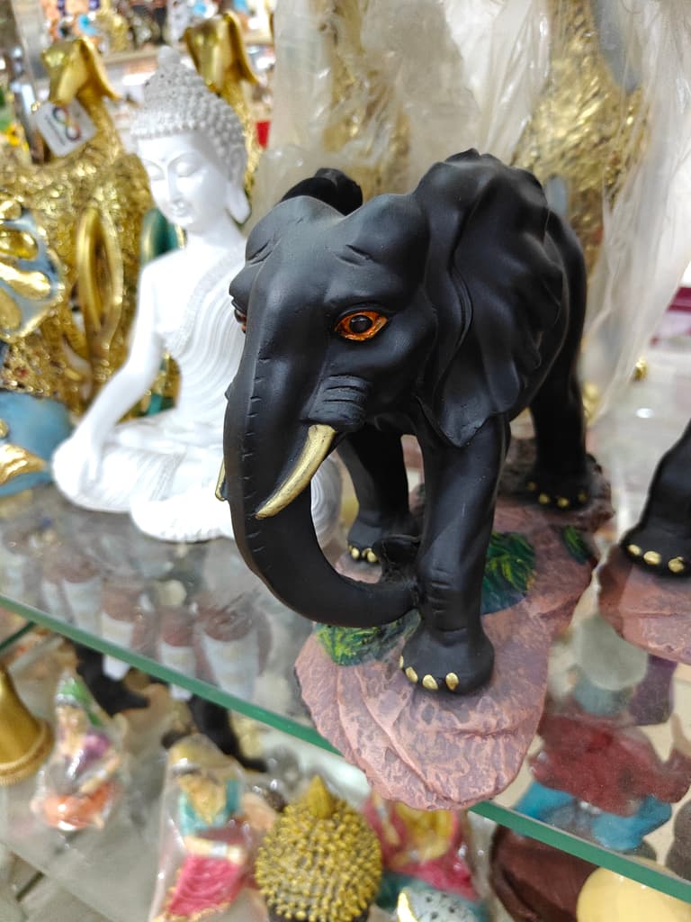 Black Elephant Statue | Decorative | Ceramic | Black