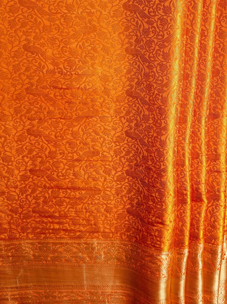 MIMOSA Women's Woven Design Banarasi Style Art Silk Saree with Blouse Piece - Peach ( SA00003132PCFREE ) — photo 6