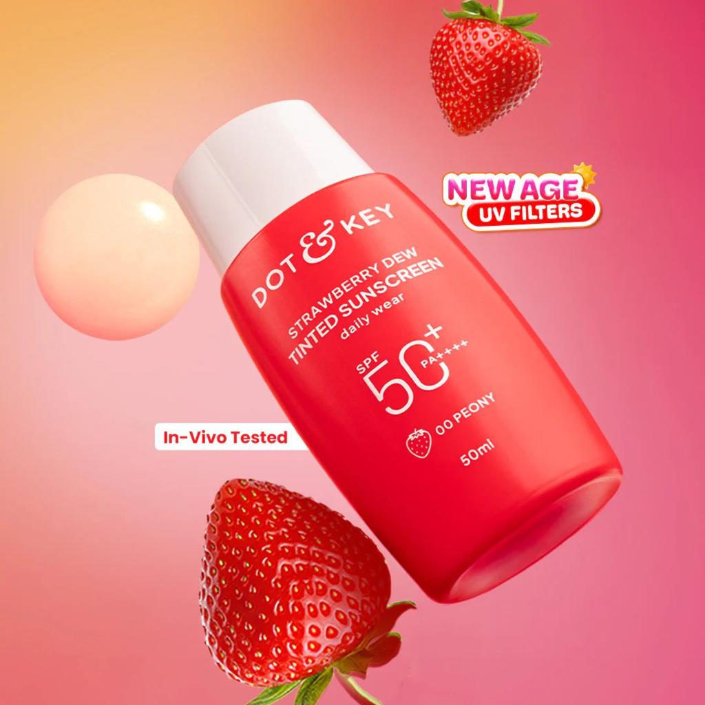 Strawberry Dew Tinted Sunscreen SPF 50+ PA++++ With New-Age UV Filters