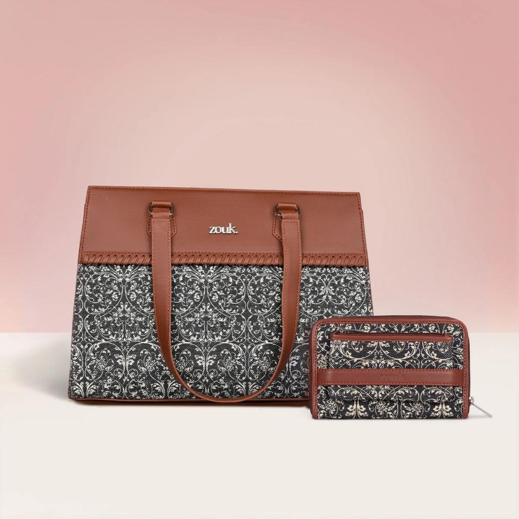Lattice Lace Statement Business Bag & Lattice Lace Classic Zipper Wallet CFC Combo