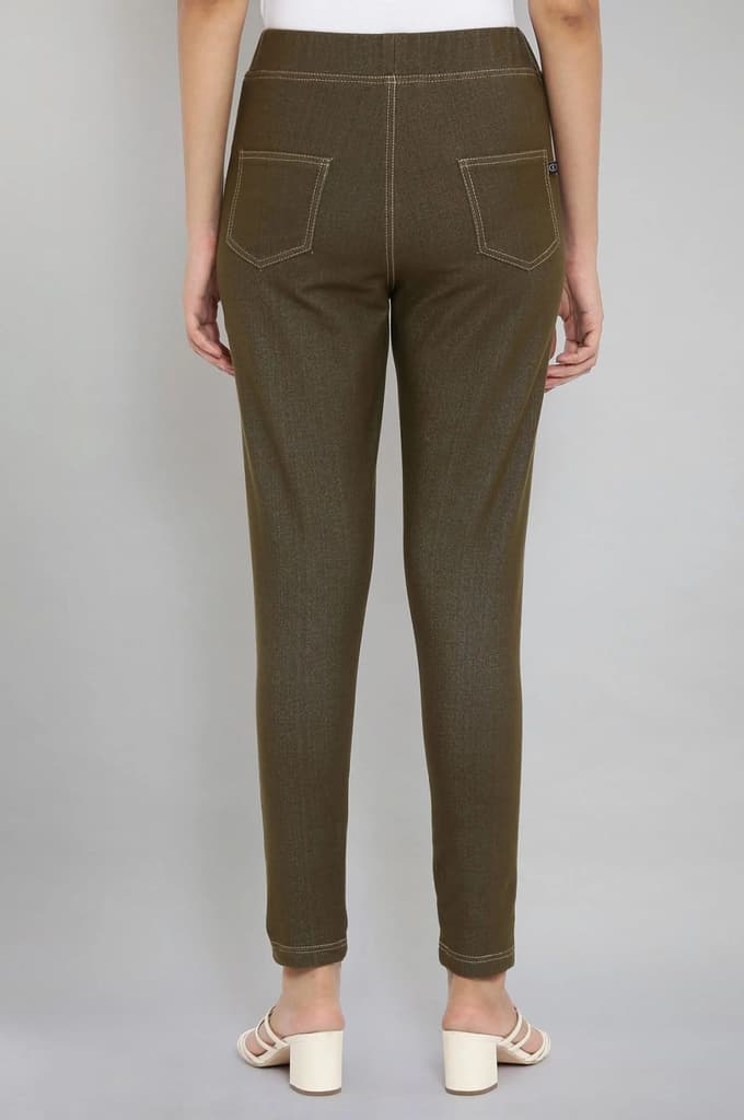 Olive Green Straight Jegging — photo 2
