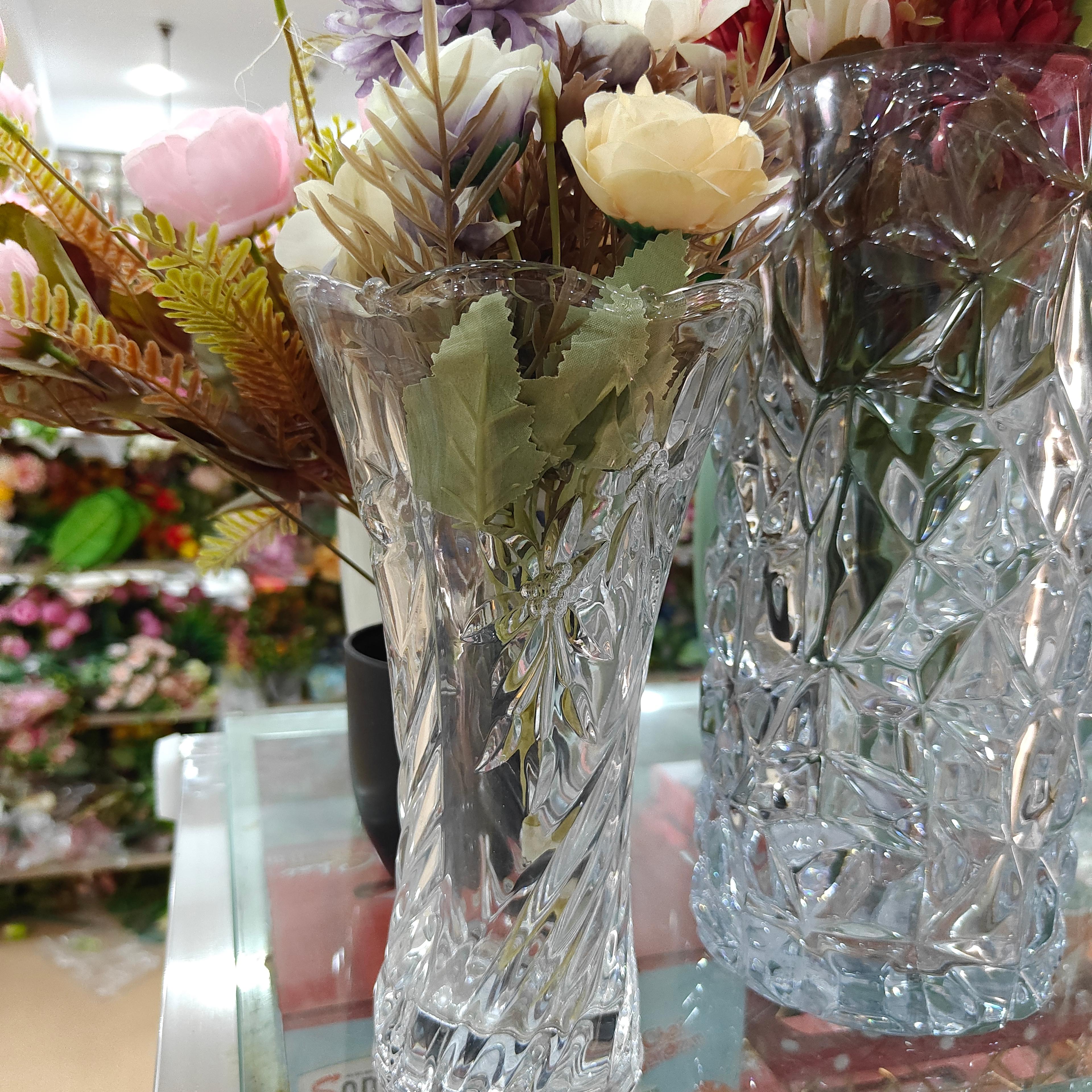 Clear Glass Vase | Modern Design | Decorative | Clear