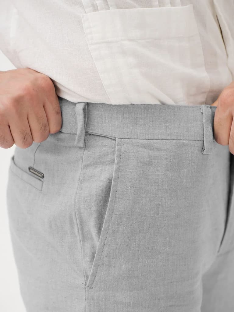 Froselle Grey Linen Sorona Pants