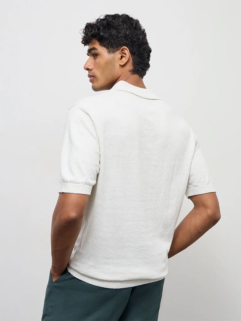 ETA Off-White Relaxed-Fit Cotton-Blend Polo T-Shirt — photo 5