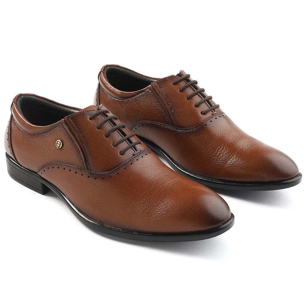 Healers Tan Formal Lacing Oxford Shoes For Men U993-18 By Liberty — photo 5