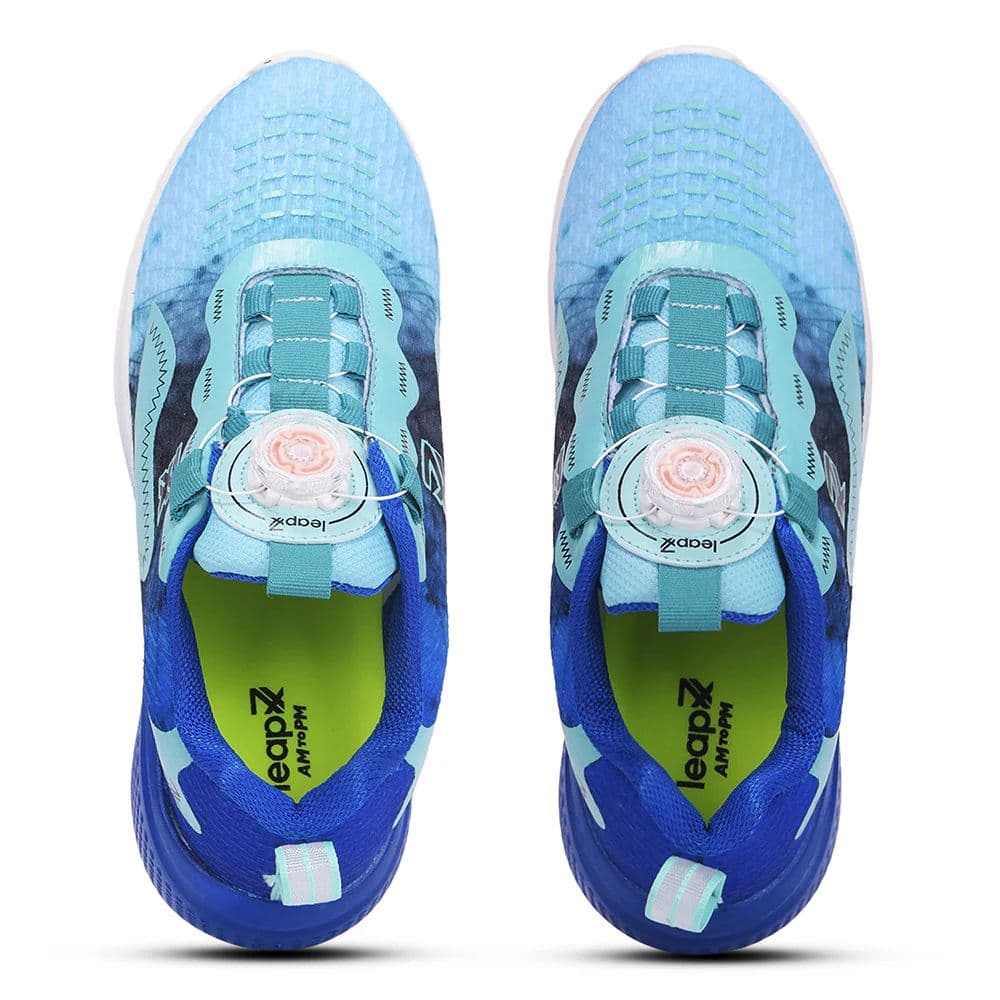 LEAP7X BOUNCEBUDE Sea Green Sports Non Lacing Jogging Shoes for Kids by Liberty — photo 9