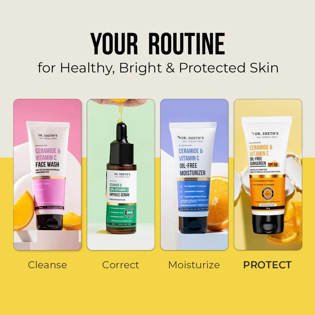 Ceramide & Vitamin C Oil Free Sunscreen - 30g (Pack of 2)