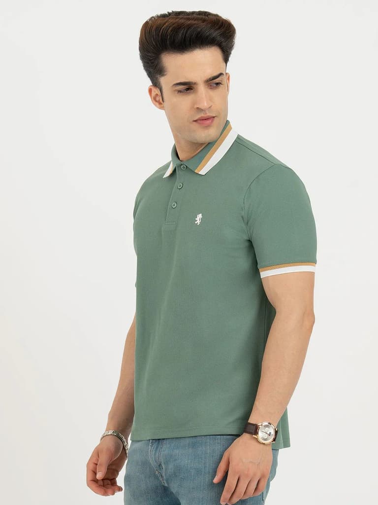 Polo T Shirts for Men in Green | Classic Polo T Shirts — photo 2