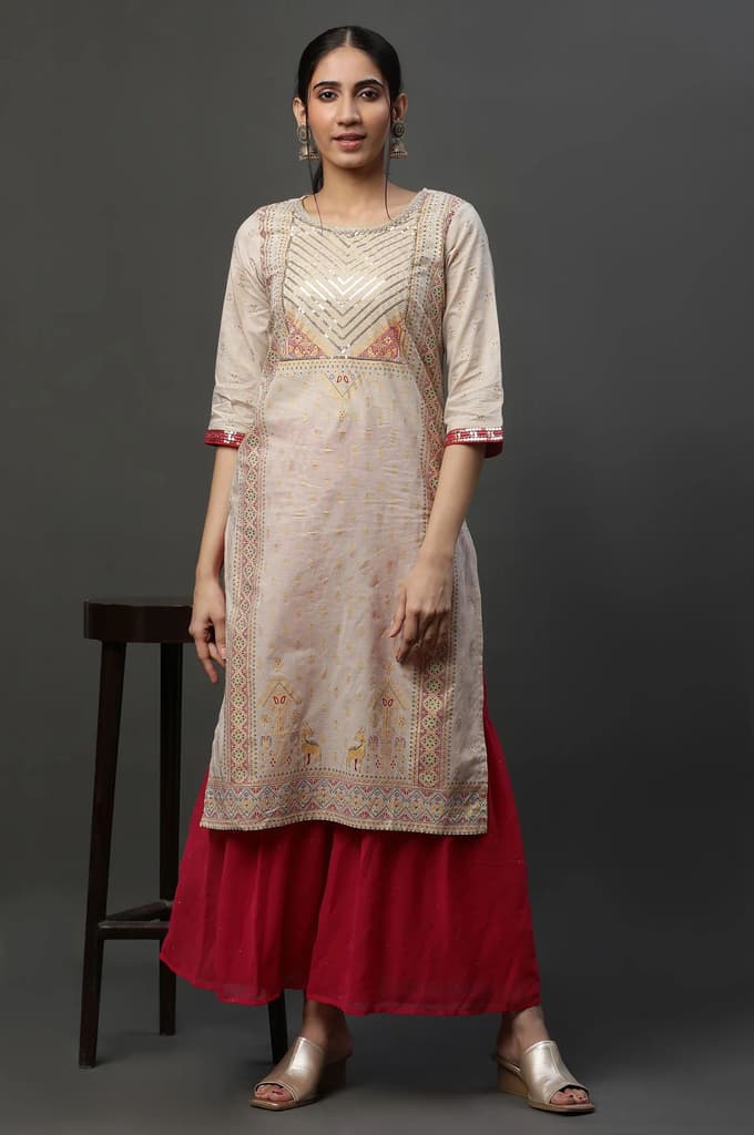 Pink Polka Dots Printed Flared Georgette Sharara With Elasticated Waist — photo 5