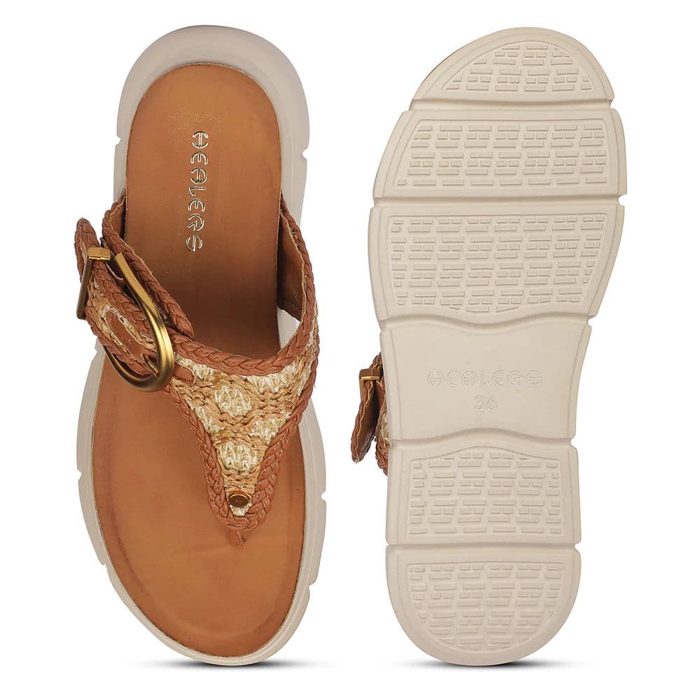 Healers ZQ-HDLT-01 Everyday Comfort Tan Casual Slip-on Slippers for women by Liberty — photo 4