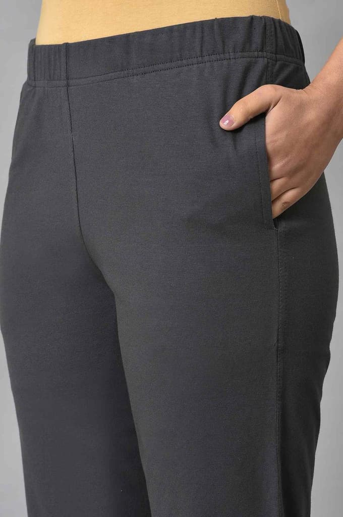 Grey Cotton Jersey Pants — photo 2