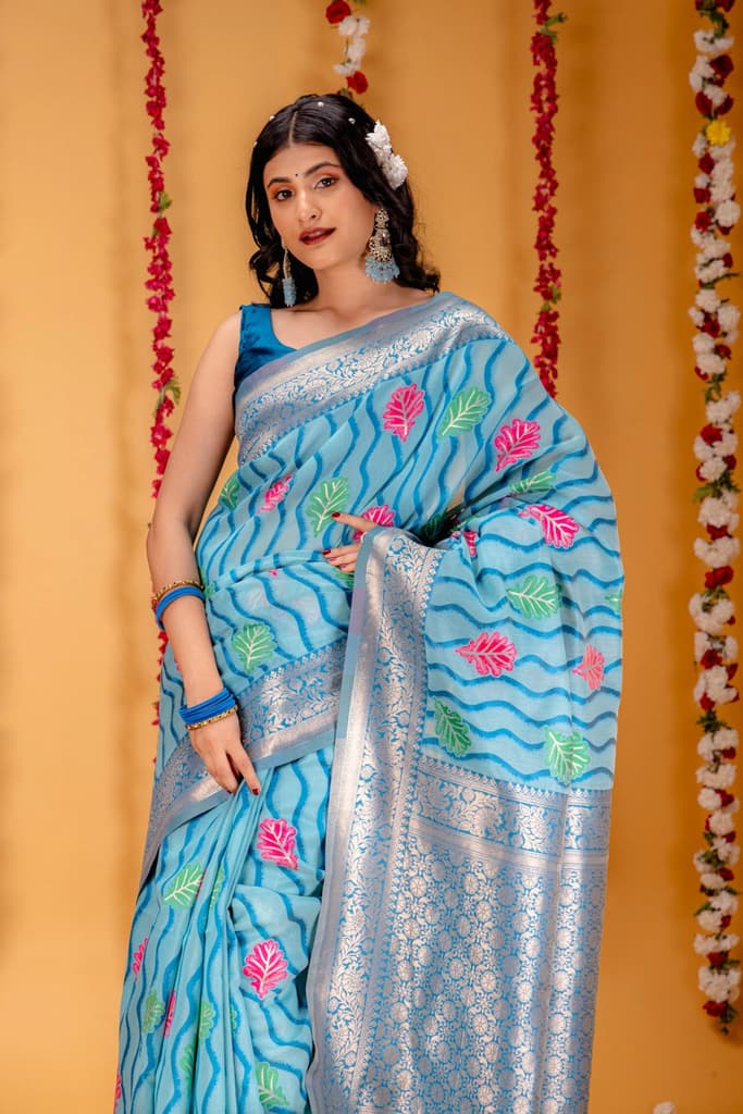 Mimosa Women's Woven Design Kanjivaram Style Art Silk Saree With Blouse Piece : SA00001600SFFREE — photo 2