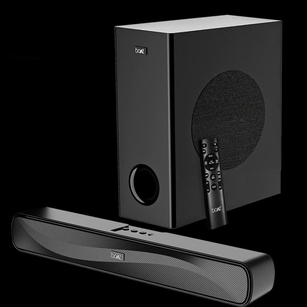 boAt Aavante Bar A1040 | 50W Bluetooth Soundbar, 2.1 Channel with Wired Subwoofer, Master Remote Control, Multi Connectivity