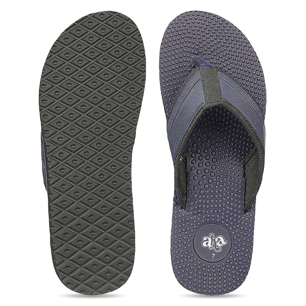 A-HA AGL-156E Teal Blue Casual Slip on Slippers for Men by Liberty — photo 6