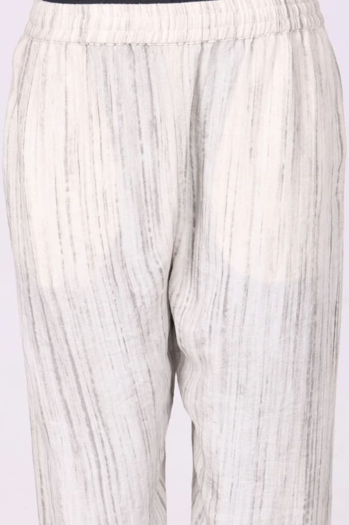 Off White Striped Rayon Blend Winter Straight Kurta with Pants Set — photo 6