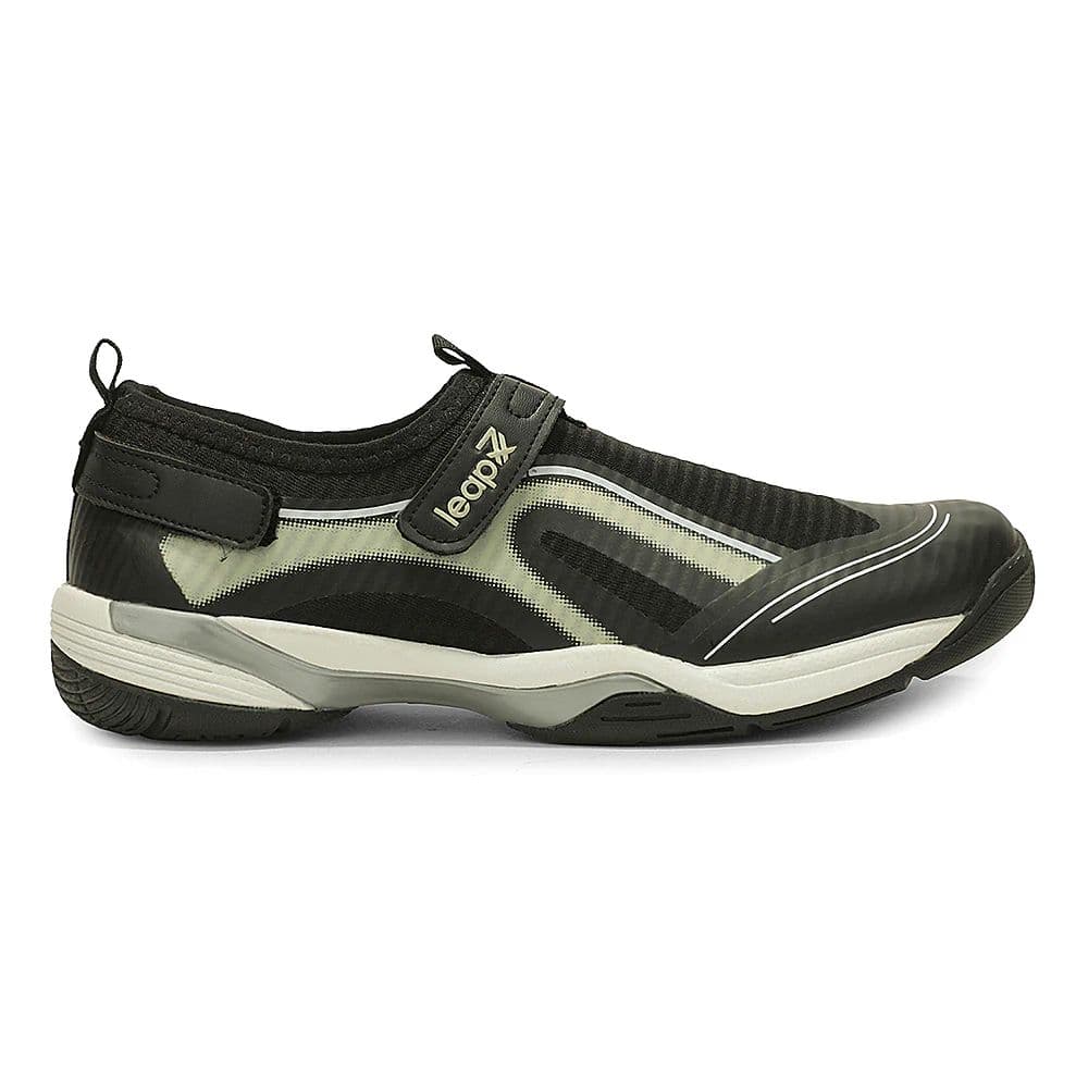 Leap7x NEWRACE-1E Black Sports Non Lacing Walking Shoes For Men By Liberty — photo 4
