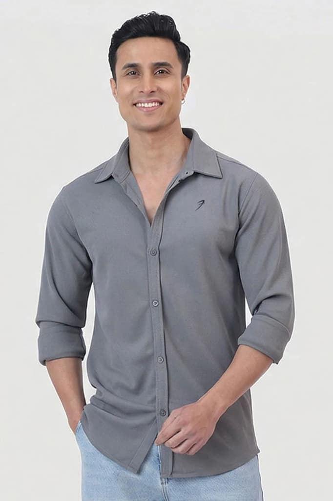 Foundation Fullsleeves Shirt Light Grey — photo 4