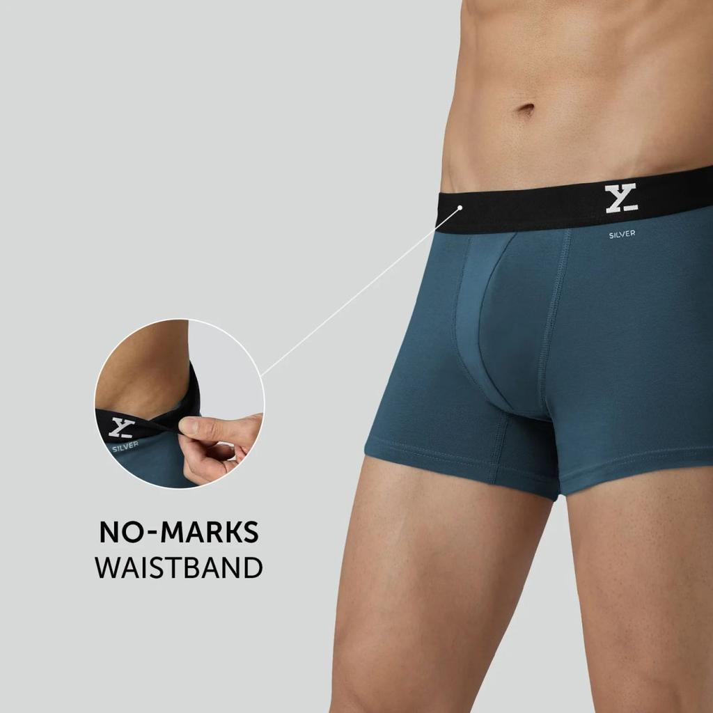 Aero Silver Cotton Trunks Steel Blue — photo 4
