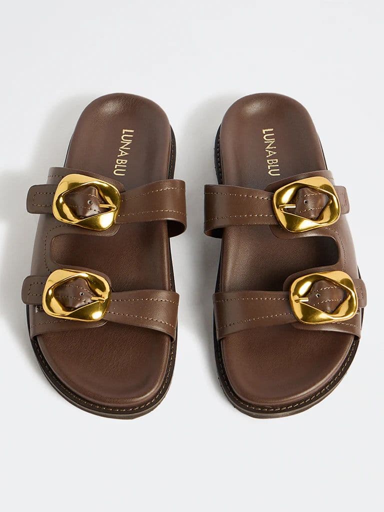 LUNA BLU Brown Buckle-Detailed Sandals — photo 2