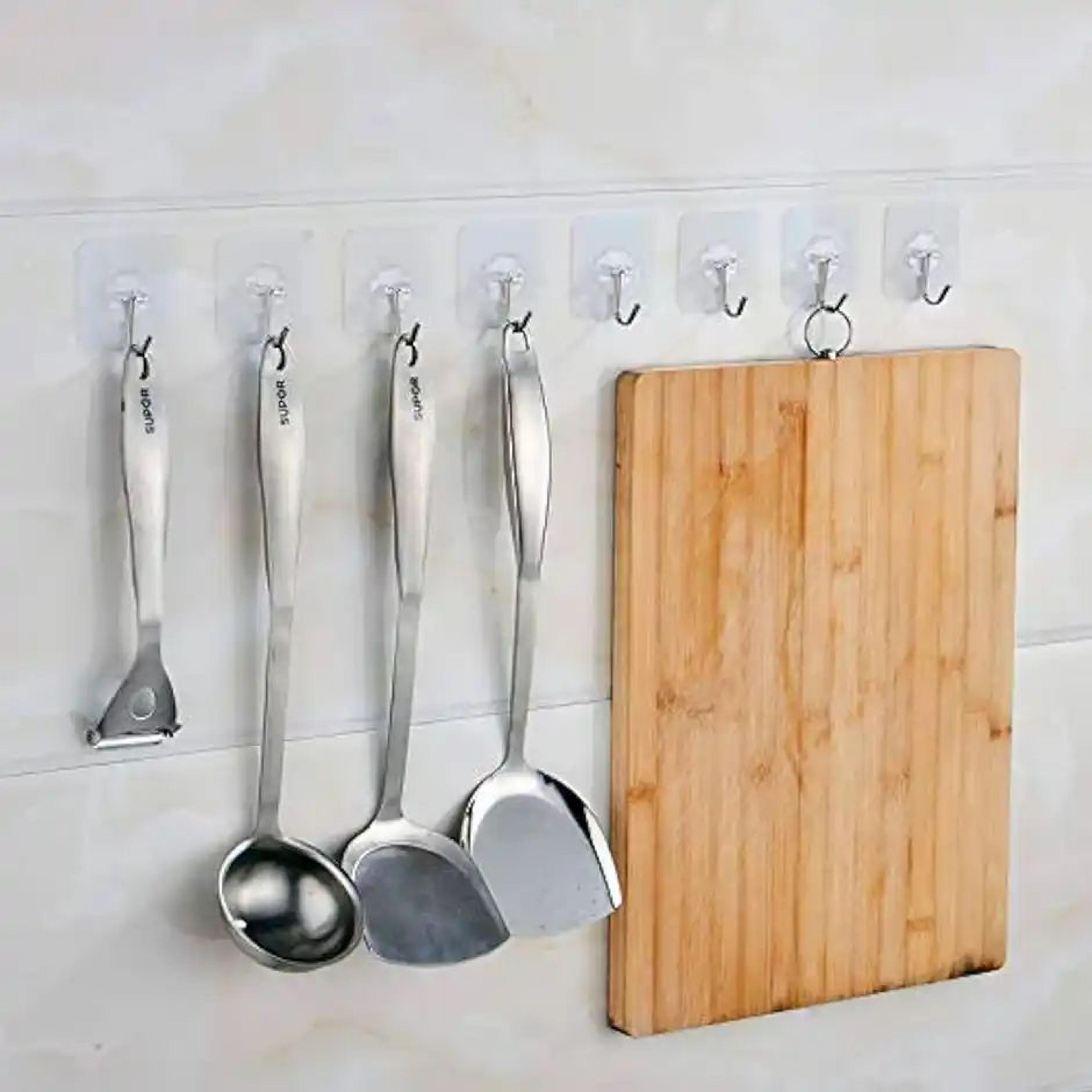 SE7EN Transparent adhesive wall Kitchen Hooks