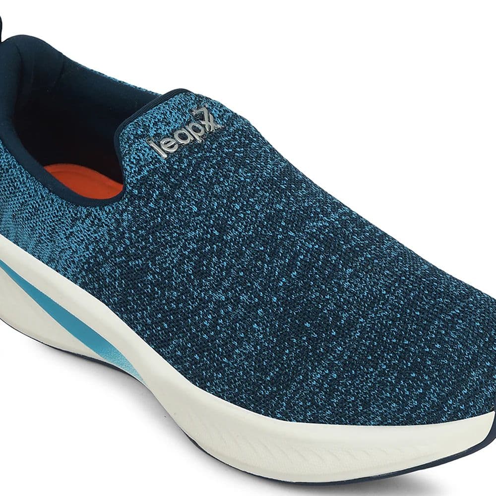 Leap7x Teal Blue Sports Non Lacing Walking Shoes For Men GHD-3 By Liberty — photo 5
