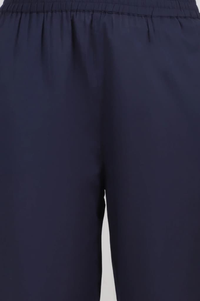 Navy Blue Embroidered Yoke Pure Cotton Kurta and Pants Co-ord Set — photo 9