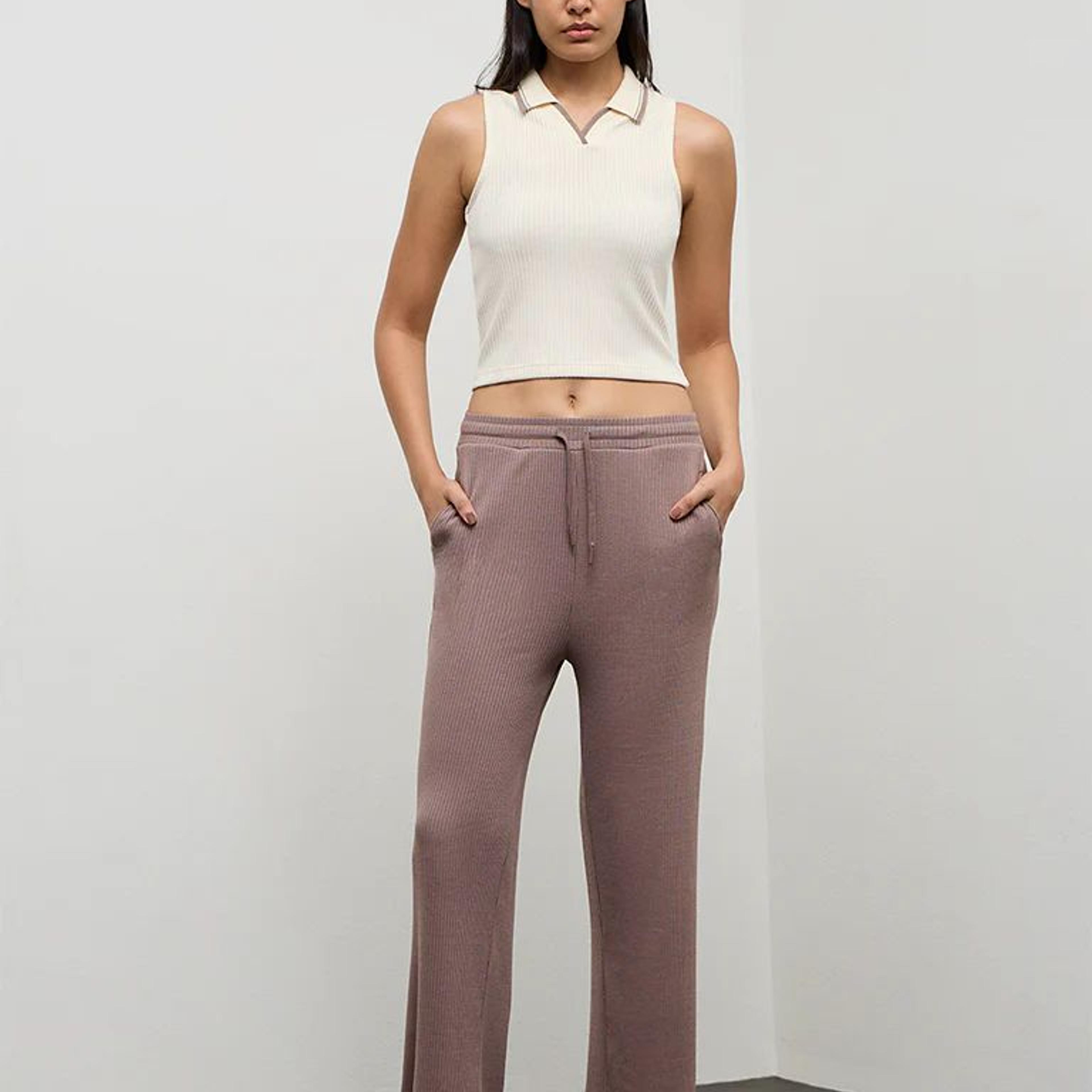 Nuoflexx Cream Ribbed Top